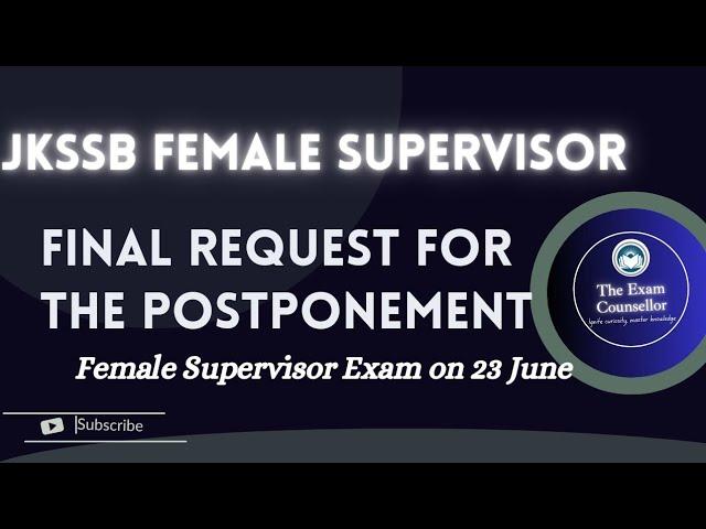 My Final Request For the Postponement Request of Supervisor Exam, as it overlaps with IGNOU TEE 2024