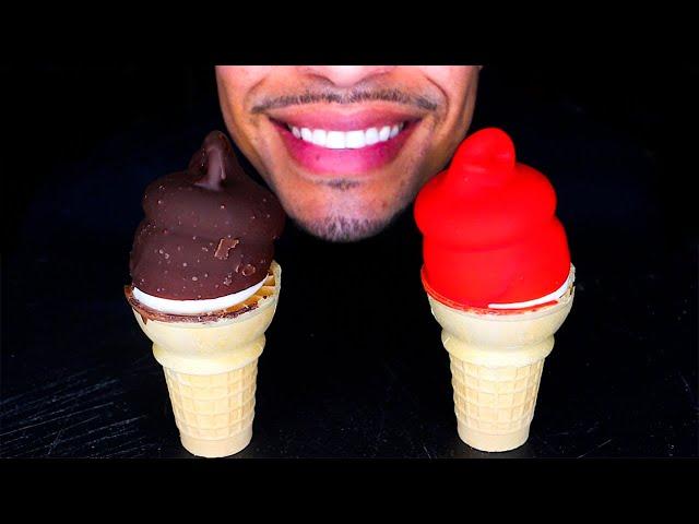 ASMR | MCDONALDS ICE CREAM CONES CHOCOLATE DIPPED | MUKBANG EATING MOUTH SOUNDS NO TALKING