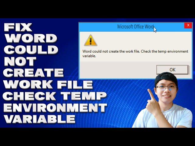 How To Fix Word Could Not Create The Work File | Check the Temp Environment Variable [Solution]