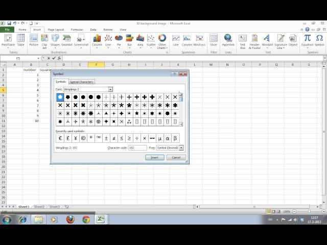 How to Insert Symbols and Special Characters in Excel 2010