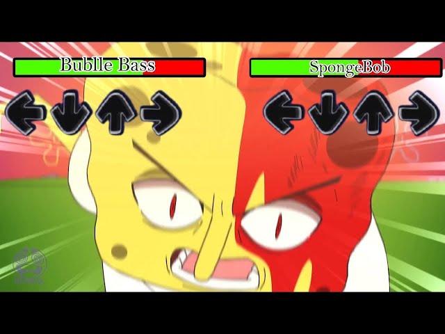 Anime Spongebob VS Bubble Bass With Healthbars And Arrows (FNF Battle) | FNF Animation