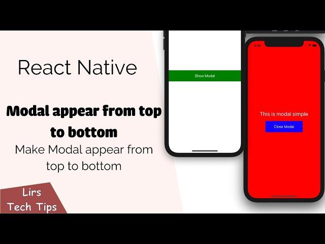 React Native: Make Modal appear from top to bottom