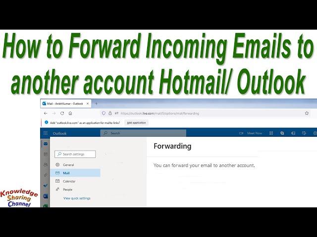 How to Forward Incoming Emails to another account Outlook !  Automatically Forward Emails in Hotmail