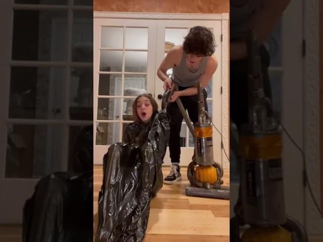 VACUUM TRASHBAG CHALLENGE  #shorts