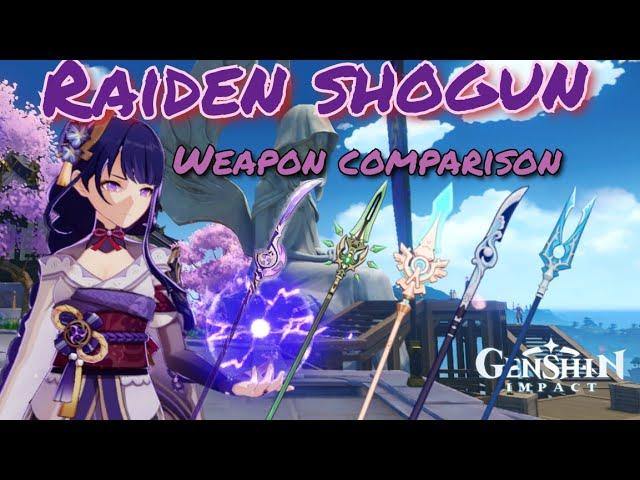 Raiden Shogun ( Baal ) weapon comparison build, stats, and best weapon for baal genshin impact.