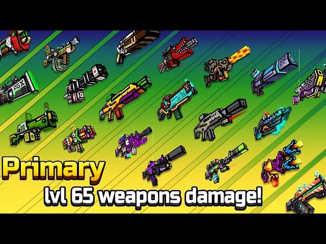 Pixel Gun 3D - ALL Primary Weapons Shots Damage Test + Reloading Speed