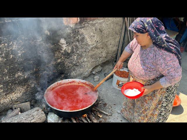 Domates salçası yapımına başladık