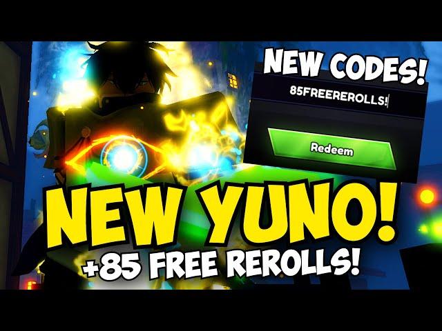 4 OP CODES! 85 REROLLS + Yuno Showcase in Anime Last Stand!