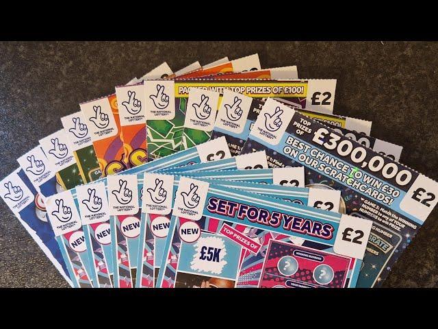 £30 of Allwyn UK National Lottery Scratch Cards New Set For 5 Years Vs a Mix of old £2 Lotto Cards