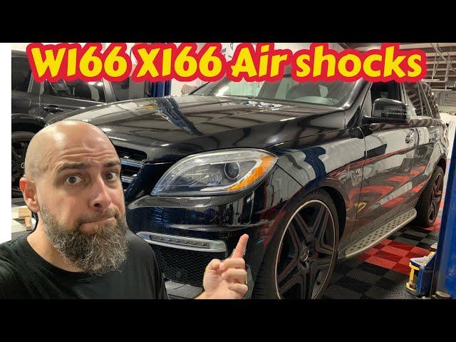 How to replace front air shocks on W166 Mercedes ML GLE  and X166 Mercedes GLS