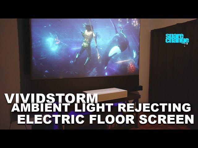 VIVIDSTORM ALR Electric Floor Rising Home Theater Projector Screen Review + LG HU85LA