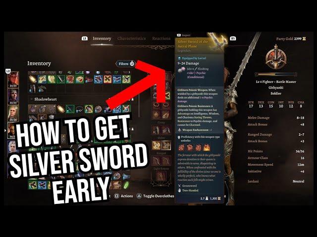 Baldur's Gate 3 - How to get Silver Sword of Astral Plane EARLY in Act 1