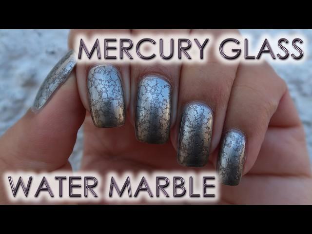 Mercury Glass | Water Marble March 2025 | DIY Nail Art Tutorial | MSLP