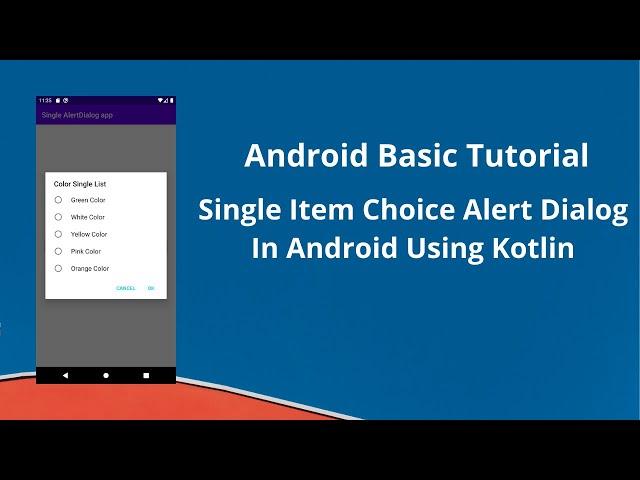 Single Choice Alert Dialog In Android Using Kotlin