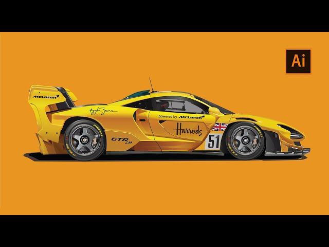 Adobe Illustrator Tutorial - How to Draw Gradient Car Illustration