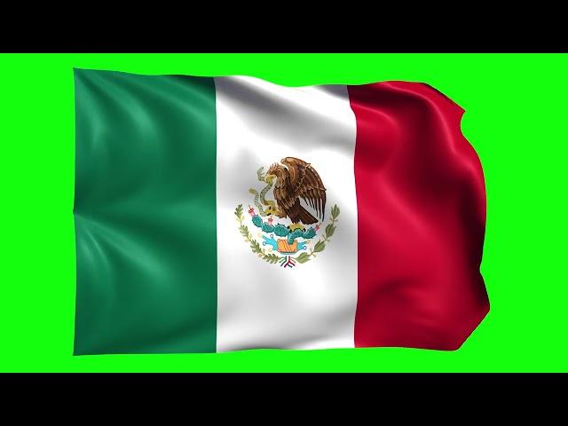 Green screen Footage | Mexico Waving Flag Green Screen Animation | Royalty-Free