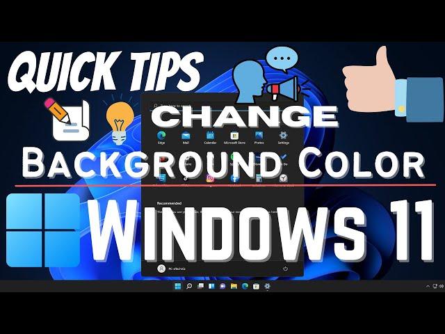 How to change background color windows 11 | Change color on windows 11 | eTechniz.com 