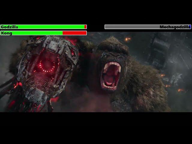 Godzilla & Kong vs. Mechagodzilla with healthbars