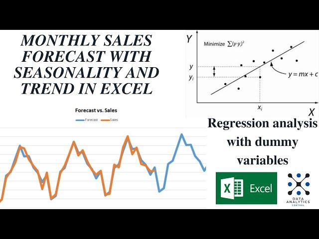 Monthly Sales Forecast with Seasonality and Trend - EXCEL regression with dummy variables