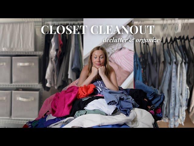 CLOSET CLEANOUT for 2024  declutter & organize my closet with me!