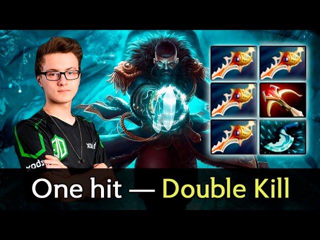 Miracle Kunkka with 4 Rapiers, one hit — Double Kill Dota 2