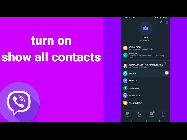 How To Turn On Show all contacts On viber App