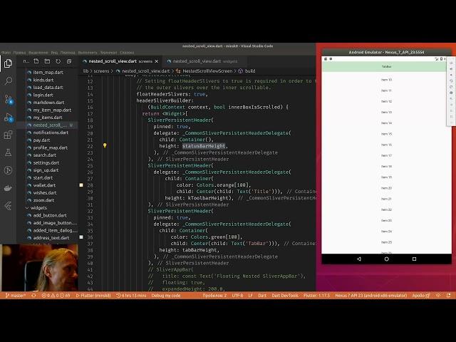 Flutter #300 - Demo for NestedScrollView.floatHeaderSlivers