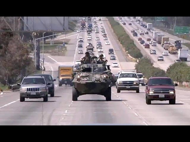 LAV-25 Amphibious Vehicle Rides On Highway