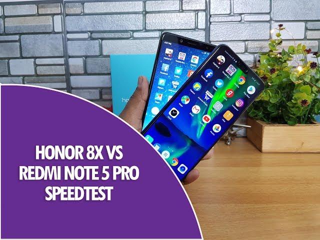 Honor 8x vs Xiaomi Redmi Note 5 Pro Speedtest Comparison