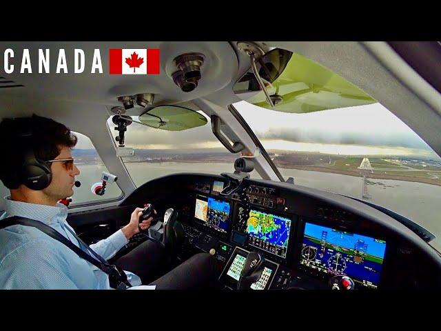 California To Stormy Canada  Single Pilot Private Jet Flight!