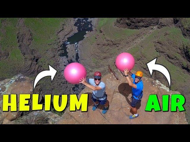 Exercise Ball Magnus Effect: HELIUM VS. AIR from 200m!