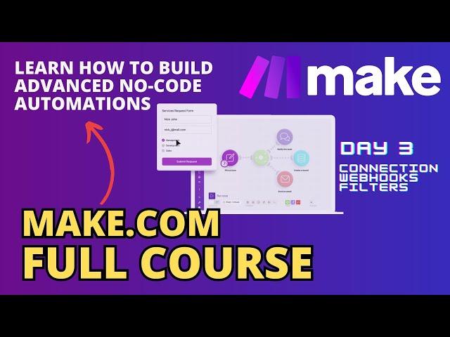 Make.com Course. Day 3. Connection, Webhooks, and Filters.