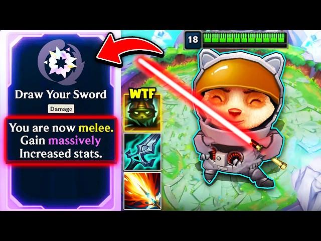 We turned Teemo into a MELEE CHAMPION with a Light Saber... (Draw Your Sword Augment)