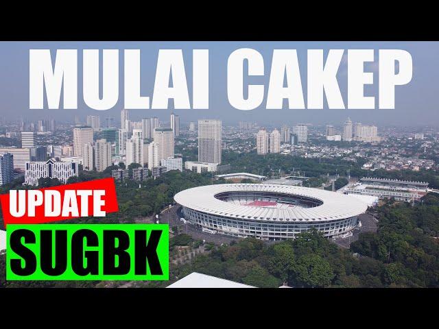 MULAI CAKEP RUMPUT LAPANGAN SUGBK STADION UTAMA GELORA BUNG KARNO YANG SEDANG DIBENAHI