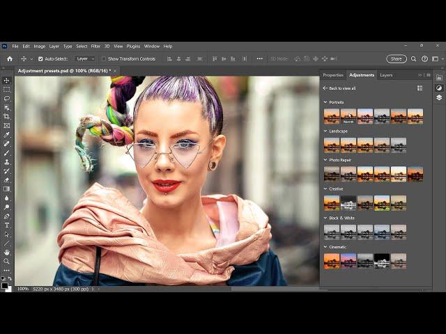 Using the Adjustment Layer Presets in Photoshop