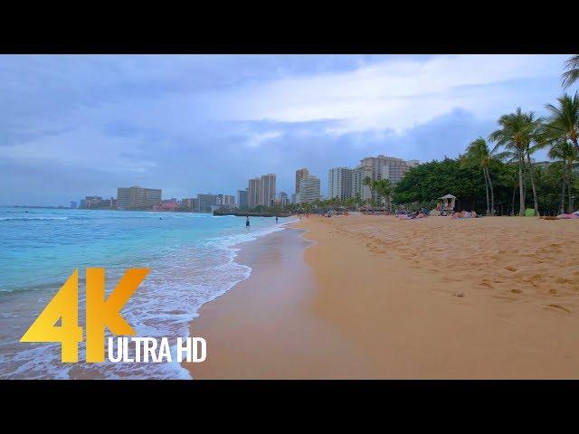 4K Virtual Tour - Waikiki Beach, Oahu, Hawaii - 2 Hours Relaxations Video