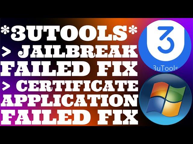 Fix 3utools jailbreak failed 2025 | Fix certificate application failed 3utools | JB iOS 9.3.5/10.3.4