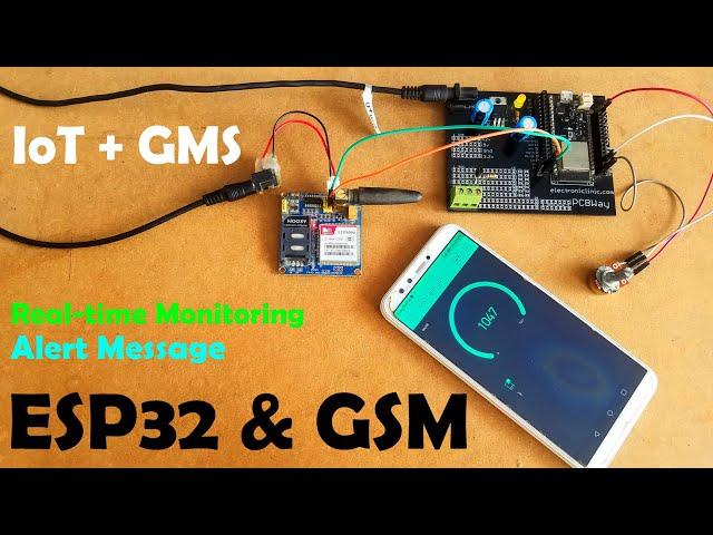 ESP32 with GSM Sim900, ESP32 & GSM, GSM Wifi, text message & Blynk App, IOT GSM,esp32 project