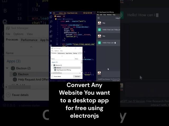 Convert any website you want to a desktop app using electron js