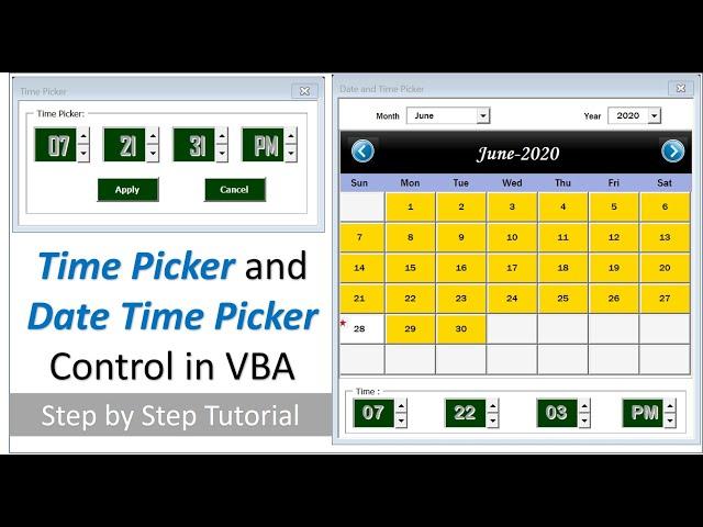 Time Picker and Date Time Picker Control in VBA | Step by Step tutorial