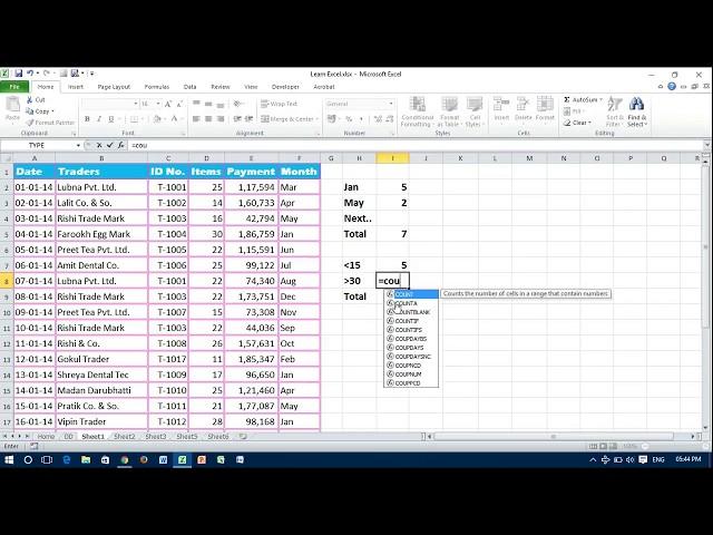 Use of COUNTIF with Multiple Criteria - Excel