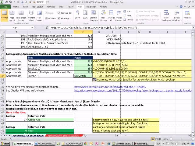 Approximate Match & Sorting To Reduce Exact Match Calculation Time VLOOKUP WEEK #4