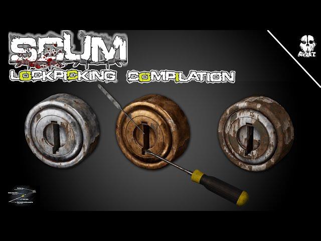 SCUM - Raiding - Lock picking compilation / montage - Picking gold locks