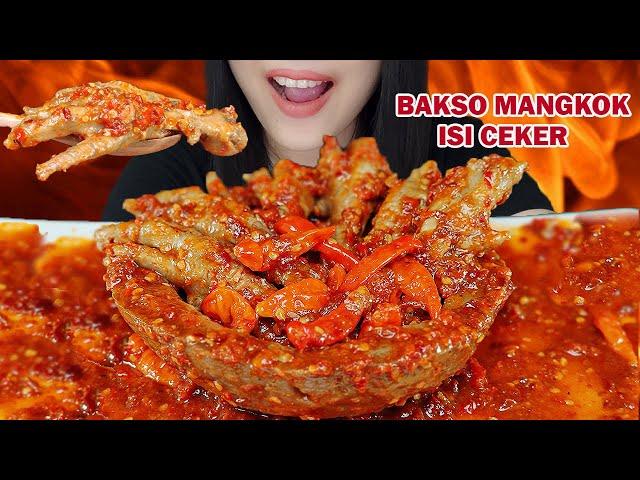 SPICY BOWL MEATBALLS CHICKEN FEET | ASMR INDONESIA