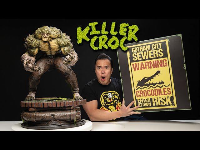 KILLER CROC IN THE SEWERS!!! Gigantic Custom Killer Croc Statue Review!