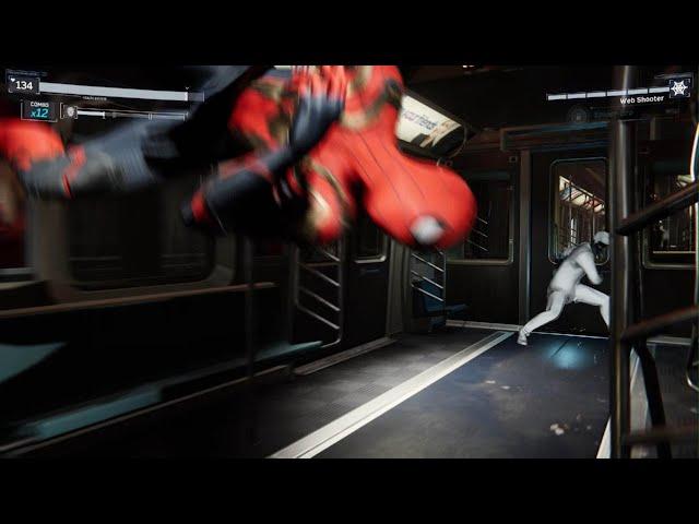 Marvel's Spider-Man Remastered PS5 Gameplay Mr Negative Train Fight No way Home Hybrid Suit