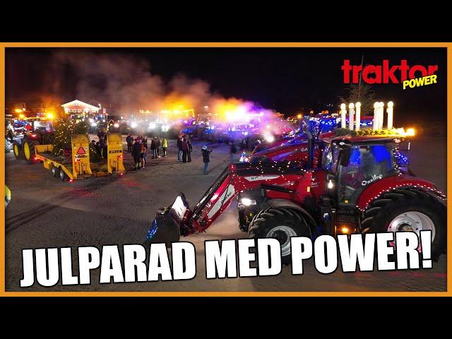 JULPARAD MED POWER – Sötåsens julpyntade traktortåg i Töreboda