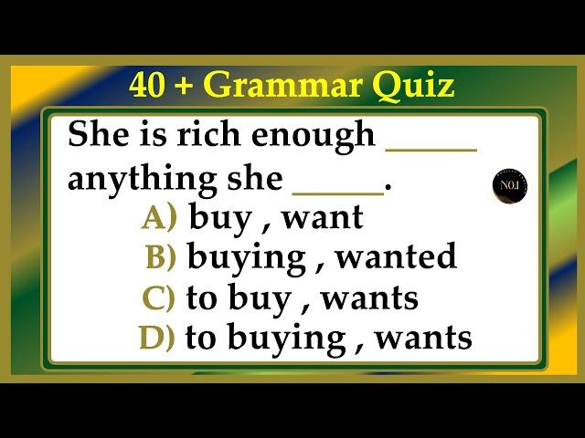 40 + test - English All Tenses Mixed Quiz | Verb Tenses in English | No.1 Quality English