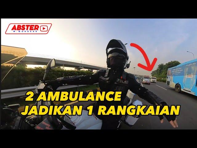 POLISI Mengawal 2 Ambulance di Jadikan 1 Rangkaian