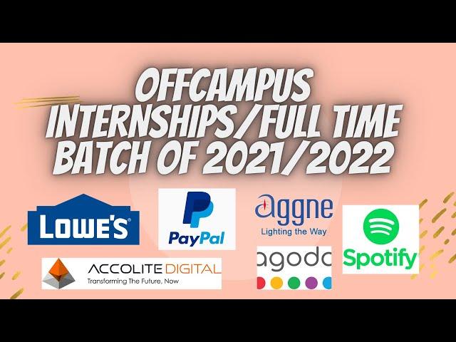 Off campus drive for 2021 batch | 2022 batch | Offcampus placement